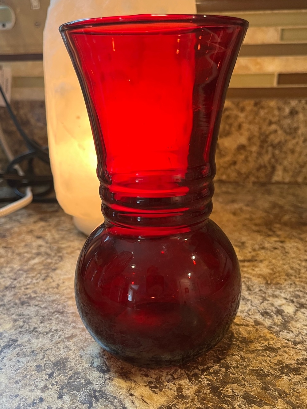 Vintage Anchor Hocking Ruby Red Glass Vase